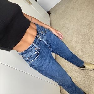 Agolde riley high rise straight crop jeans